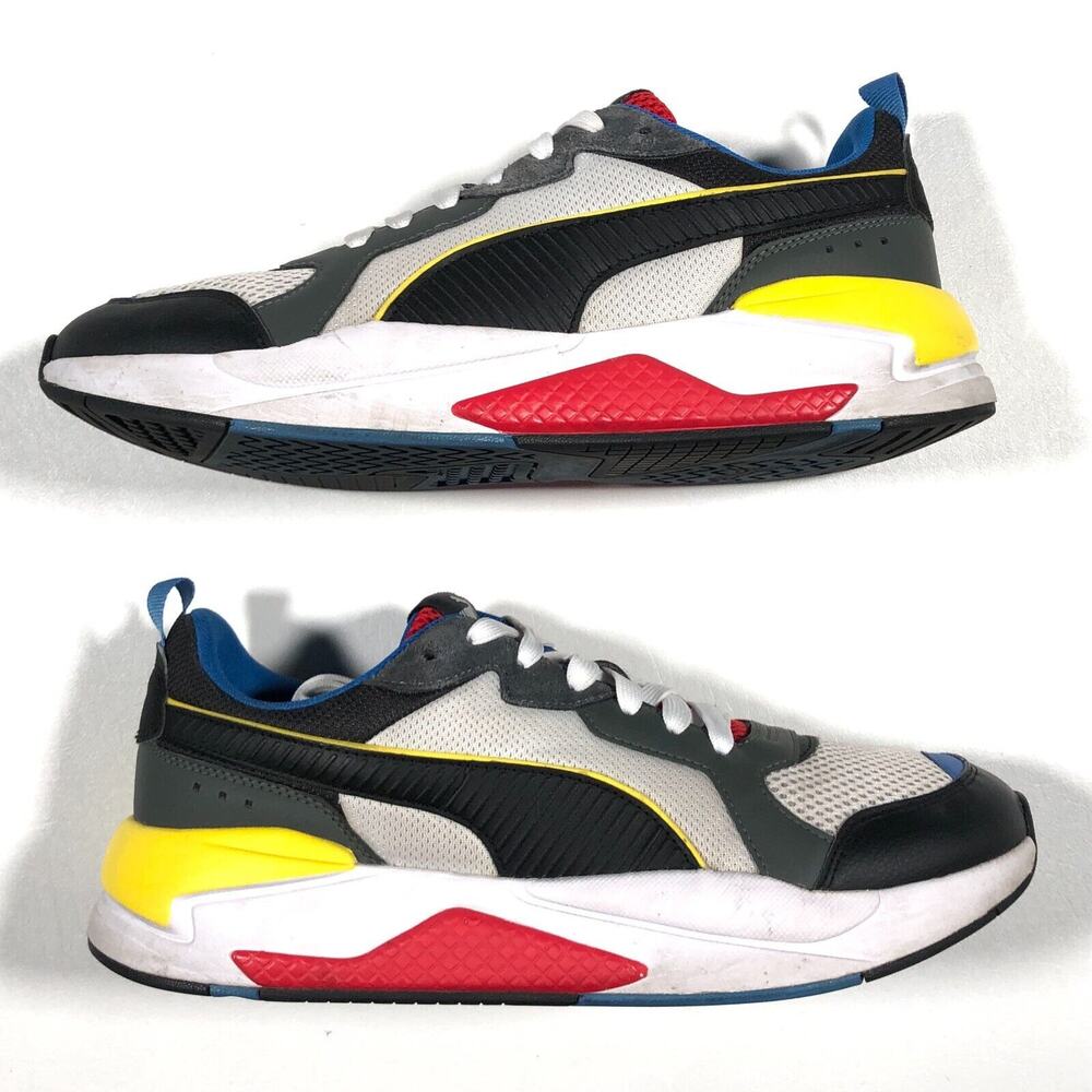Pre Owned PUMA X-Ray Black Red Yellow Sneaker Shoes Size 11 372602-03 S1